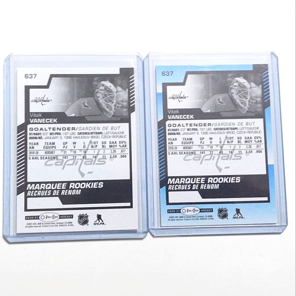 Vitek Vanecek Washington Capitals Goalie Marquee Rookies 2 Card Lot OPC 2020-21 - Picture 2 of 2